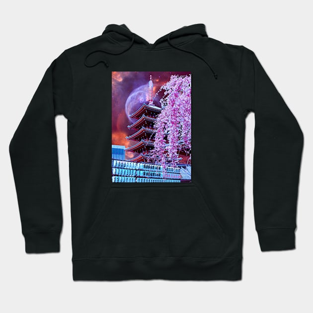 Tokyo Space Outer Galaxy Hoodie by JeffDesign